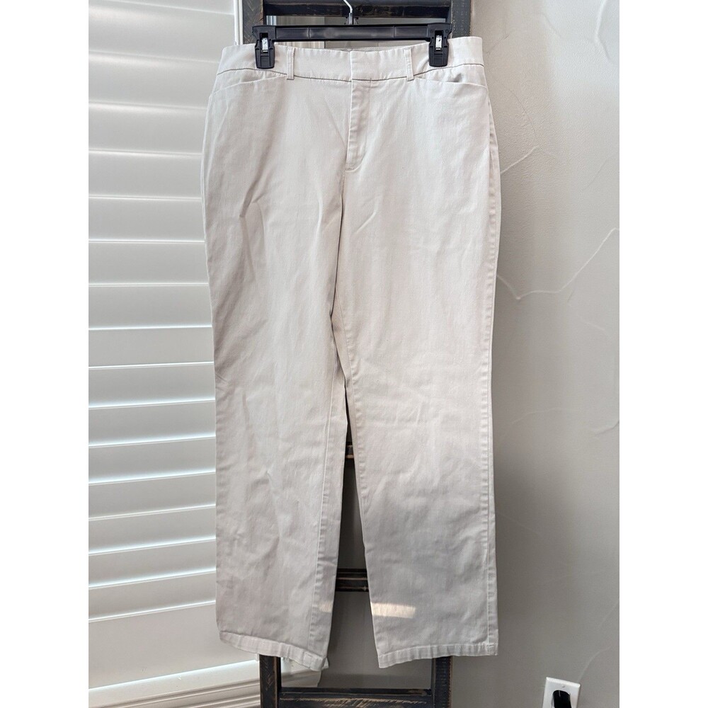 Dockers Women's Beige Ideal Fit Straight Chinos 14 Medium
